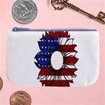 Us Flag Flower Sunshine Flag America Usa Large Coin Purse Front