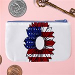 Us Flag Flower Sunshine Flag America Usa Large Coin Purse Back