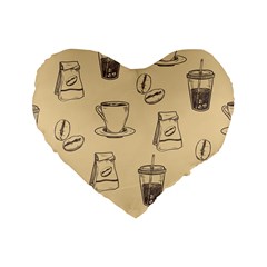 Coffee-56 Standard 16  Premium Heart Shape Cushions by nateshop