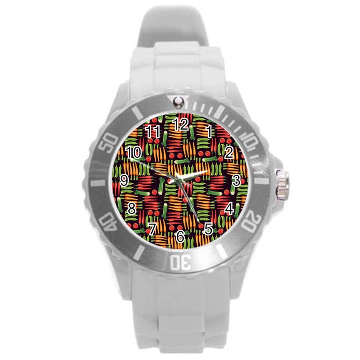 Vegetable Round Plastic Sport Watch (L)