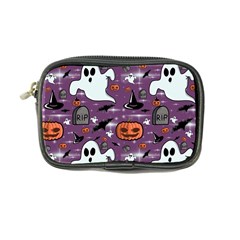 Pumpkin Ghost Witch Hat Halloween Sketch Holiday Coin Purse by Ravend