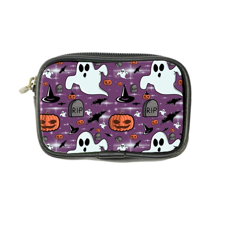 Pumpkin Ghost Witch Hat Halloween Sketch Holiday Coin Purse