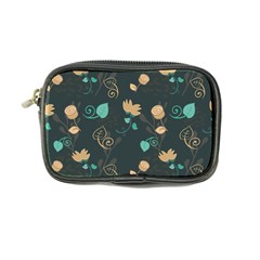 Flowers Leaves Pattern Seamless Green Background Coin Purse by Ravend