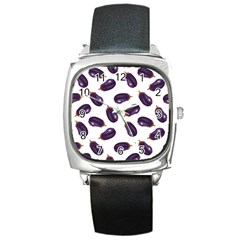 Eggplant Square Metal Watch by SychEva