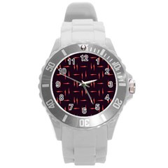 Hot Peppers Round Plastic Sport Watch (l) by SychEva