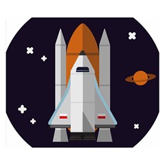 Rocket Space Universe Spaceship Premium Plush Fleece Blanket (small) by Salman4z