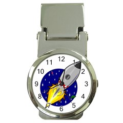 Rocket Ship Launch Vehicle Moon Money Clip Watches by Salman4z