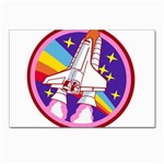 Badge Patch Pink Rainbow Rocket Postcard 4 x 6  (Pkg of 10) Front