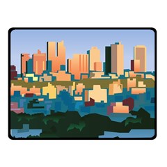 City Buildings Urban Dawn Fleece Blanket (small) by Salman4z