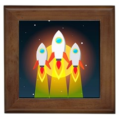 Rocket Take Off Missiles Cosmos Framed Tile by Salman4z