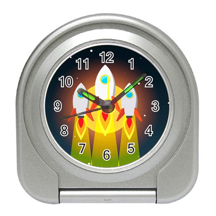 Rocket Take Off Missiles Cosmos Travel Alarm Clock