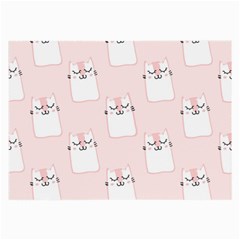 Pattern Pink Cute Sweet Fur Cats Large Glasses Cloth by Salman4z