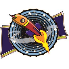 Rocket Space Clipart Illustrator Play Mat (square) by Salman4z