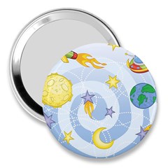 Science Fiction Outer Space 3  Handbag Mirrors by Salman4z