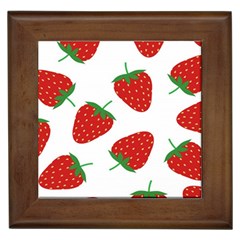 Seamless Pattern Fresh Strawberry Framed Tile by Salman4z