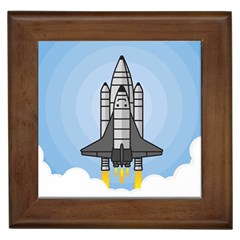 Rocket Shuttle Spaceship Science Framed Tile by Salman4z