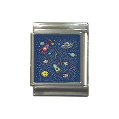 Cat Cosmos Cosmonaut Rocket Italian Charm (13mm) by Salman4z