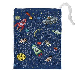 Cat Cosmos Cosmonaut Rocket Drawstring Pouch (4xl) by Salman4z