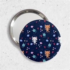 Cute Astronaut Cat With Star Galaxy Elements Seamless Pattern 2 25  Handbag Mirrors by Salman4z