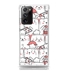 Cute Cat Chef Cooking Seamless Pattern Cartoon Samsung Galaxy Note 20 Ultra Tpu Uv Case by Salman4z