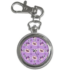 Cute Colorful Cat Kitten With Paw Yarn Ball Seamless Pattern Key Chain Watches by Salman4z