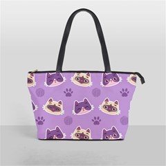 Cute Colorful Cat Kitten With Paw Yarn Ball Seamless Pattern Classic Shoulder Handbag by Salman4z