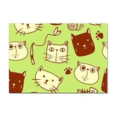 Cute Hand Drawn Cat Seamless Pattern Sticker A4 (10 Pack) by Salman4z