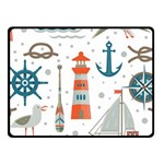 Nautical Elements Pattern Background Fleece Blanket (Small) 50 x40  Blanket Front