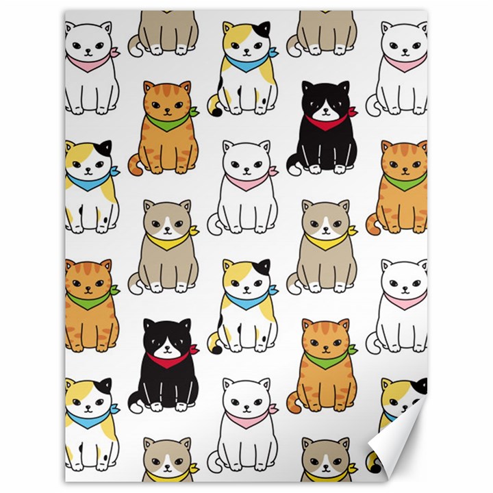 Cat Kitten Seamless Pattern Canvas 18  x 24 