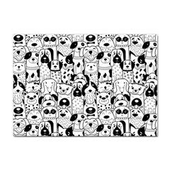 Seamless-pattern-with-black-white-doodle-dogs Sticker A4 (10 Pack) by Salman4z