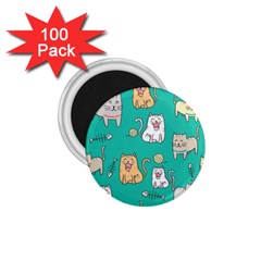 Seamless-pattern-cute-cat-cartoon-with-hand-drawn-style 1 75  Magnets (100 Pack)  by Salman4z