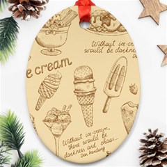 Ice-cream-vintage-pattern Oval Ornament (two Sides) by Salman4z