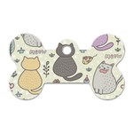 Funny Cartoon Cats Seamless Pattern Dog Tag Bone (One Side) Front