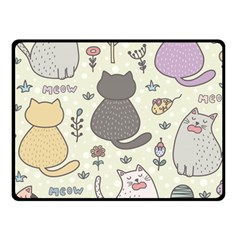 Funny Cartoon Cats Seamless Pattern Fleece Blanket (small) by Salman4z