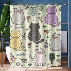 Funny Cartoon Cats Seamless Pattern Shower Curtain 60  X 72  (medium)  by Salman4z