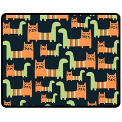 Seamless-pattern-with-cats Two Sides Fleece Blanket (medium) by Salman4z