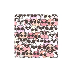 Cute-dog-seamless-pattern-background Square Magnet by Salman4z