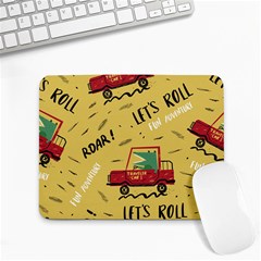 Childish-seamless-pattern-with-dino-driver Small Mousepad by Salman4z