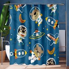 Seamless-pattern-funny-astronaut-outer-space-transportation Shower Curtain 60  X 72  (medium)  by Salman4z