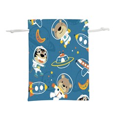 Seamless-pattern-funny-astronaut-outer-space-transportation Lightweight Drawstring Pouch (s) by Salman4z