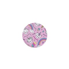 Beautiful-cute-animals-pattern-pink 1  Mini Buttons by Salman4z