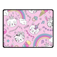 Beautiful-cute-animals-pattern-pink Fleece Blanket (small) by Salman4z