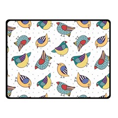 Seamless-pattern-with-hand-drawn-bird-black Fleece Blanket (small) by Salman4z