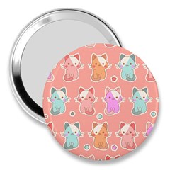 Cute-kawaii-kittens-seamless-pattern 3  Handbag Mirrors by Salman4z