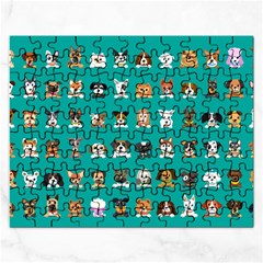 Different-type-vector-cartoon-dog-faces Rectangular Jigsaw Puzzl by Salman4z