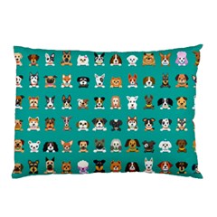 Different-type-vector-cartoon-dog-faces Pillow Case by Salman4z