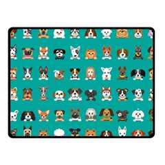 Different-type-vector-cartoon-dog-faces Fleece Blanket (small) by Salman4z