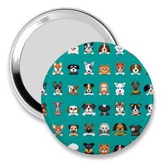 Different-type-vector-cartoon-dog-faces 3  Handbag Mirrors by Salman4z