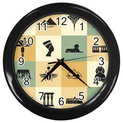 Egyptian-flat-style-icons Wall Clock (black) by Salman4z