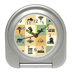 Egyptian-flat-style-icons Travel Alarm Clock by Salman4z